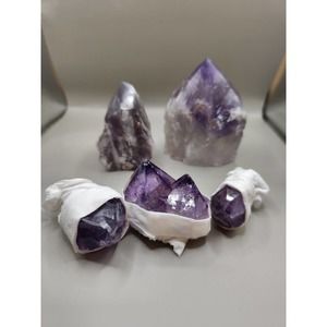 Natural Amethyst Points, Grade AA Brazillian Quartz Unique Crystal Geode. Point